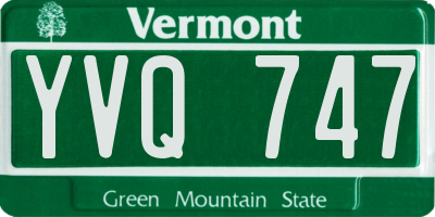 VT license plate YVQ747