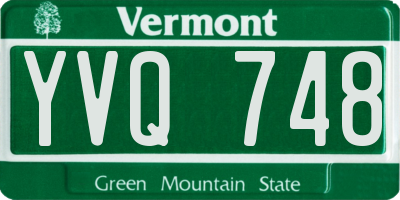 VT license plate YVQ748