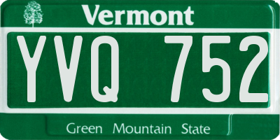 VT license plate YVQ752