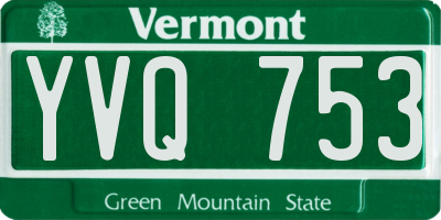 VT license plate YVQ753