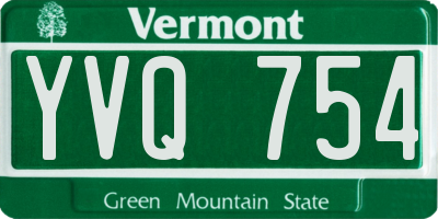 VT license plate YVQ754