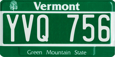 VT license plate YVQ756