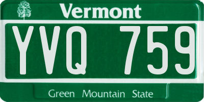 VT license plate YVQ759