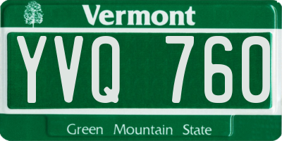 VT license plate YVQ760
