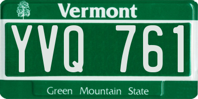 VT license plate YVQ761