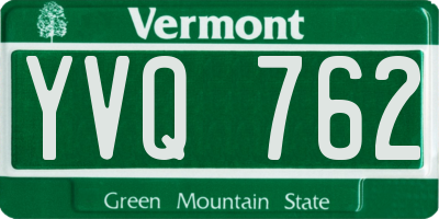 VT license plate YVQ762