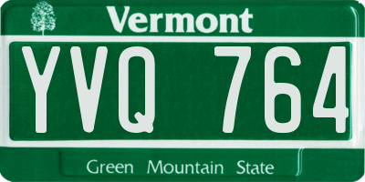 VT license plate YVQ764