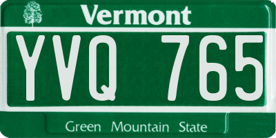 VT license plate YVQ765