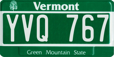 VT license plate YVQ767