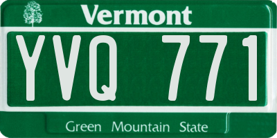 VT license plate YVQ771