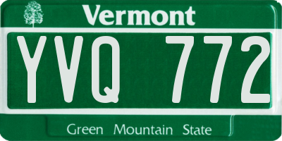 VT license plate YVQ772
