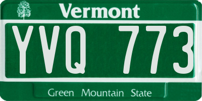 VT license plate YVQ773