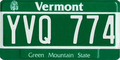VT license plate YVQ774
