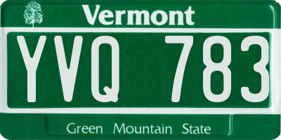 VT license plate YVQ783