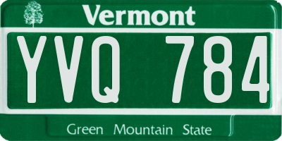 VT license plate YVQ784