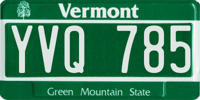 VT license plate YVQ785