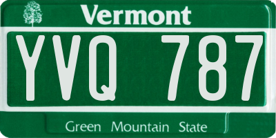 VT license plate YVQ787