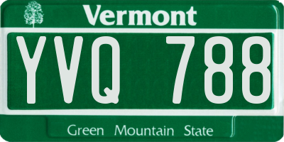 VT license plate YVQ788