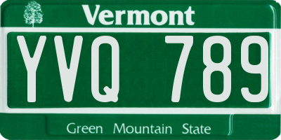 VT license plate YVQ789