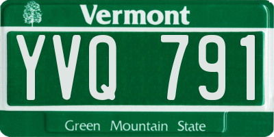 VT license plate YVQ791