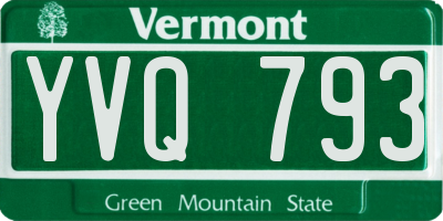 VT license plate YVQ793