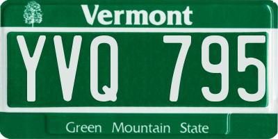 VT license plate YVQ795