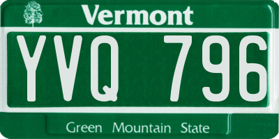 VT license plate YVQ796