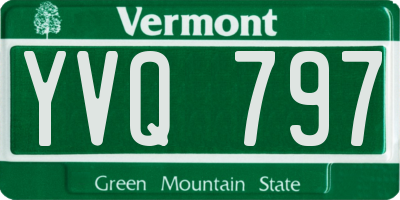 VT license plate YVQ797