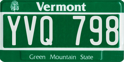 VT license plate YVQ798
