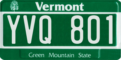 VT license plate YVQ801