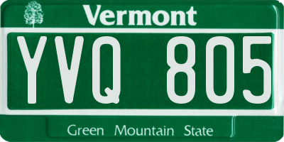 VT license plate YVQ805