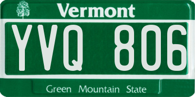 VT license plate YVQ806