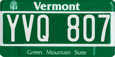 VT license plate YVQ807