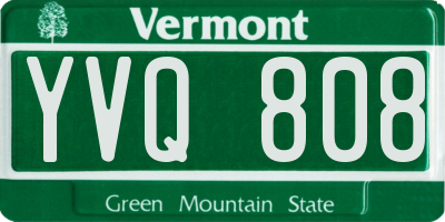 VT license plate YVQ808