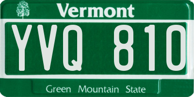 VT license plate YVQ810
