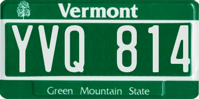 VT license plate YVQ814