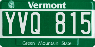 VT license plate YVQ815