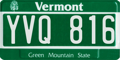 VT license plate YVQ816