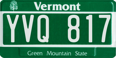 VT license plate YVQ817