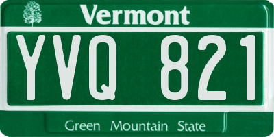 VT license plate YVQ821