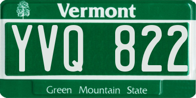VT license plate YVQ822