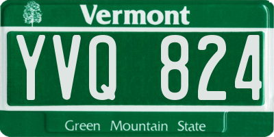 VT license plate YVQ824