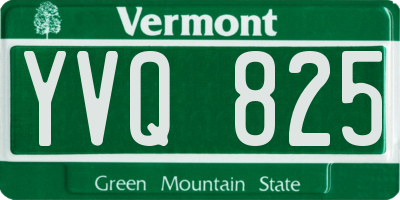 VT license plate YVQ825