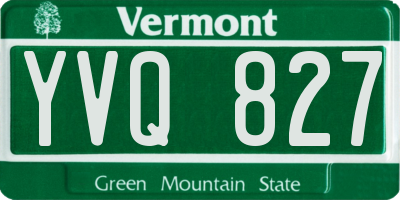 VT license plate YVQ827