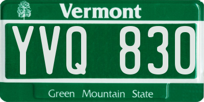 VT license plate YVQ830