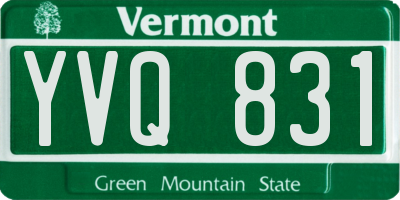 VT license plate YVQ831