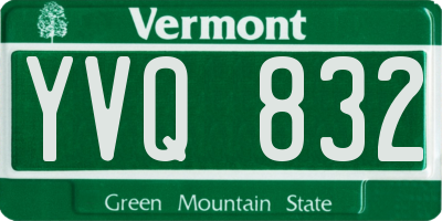 VT license plate YVQ832