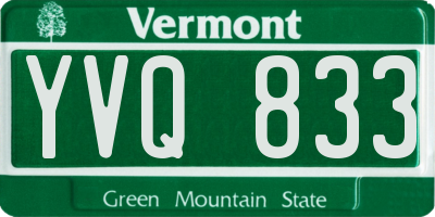 VT license plate YVQ833