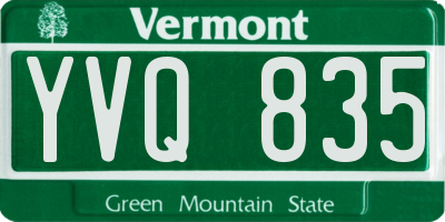 VT license plate YVQ835