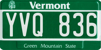 VT license plate YVQ836